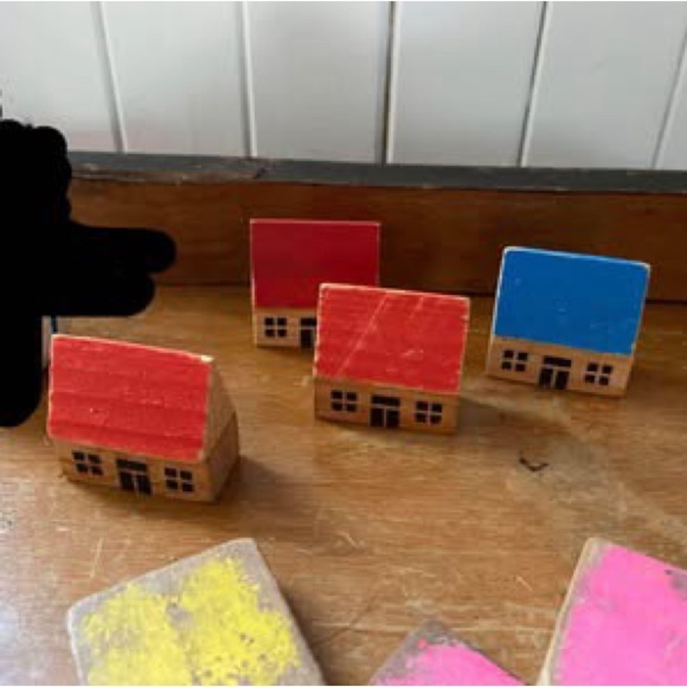 Vintage Germany's Erzgebirge ( "Putz")  Wooden Toy Houses